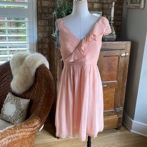 J CREW SERENA SHORT DRESS SILK CORAL ORANGE A9302 FORMAL WEDDING NWT 8 PETITE